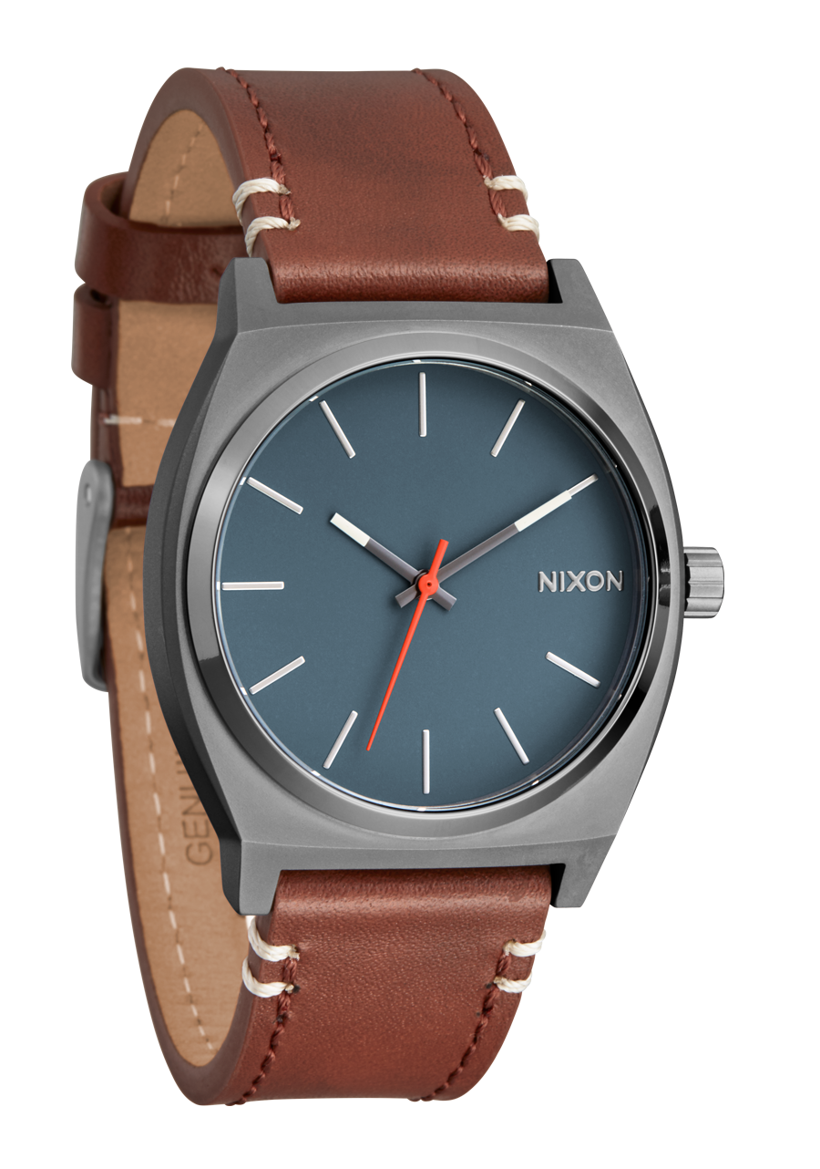 Time Teller Leather - Lt Gunmetal / Basalt / Sienna View 2