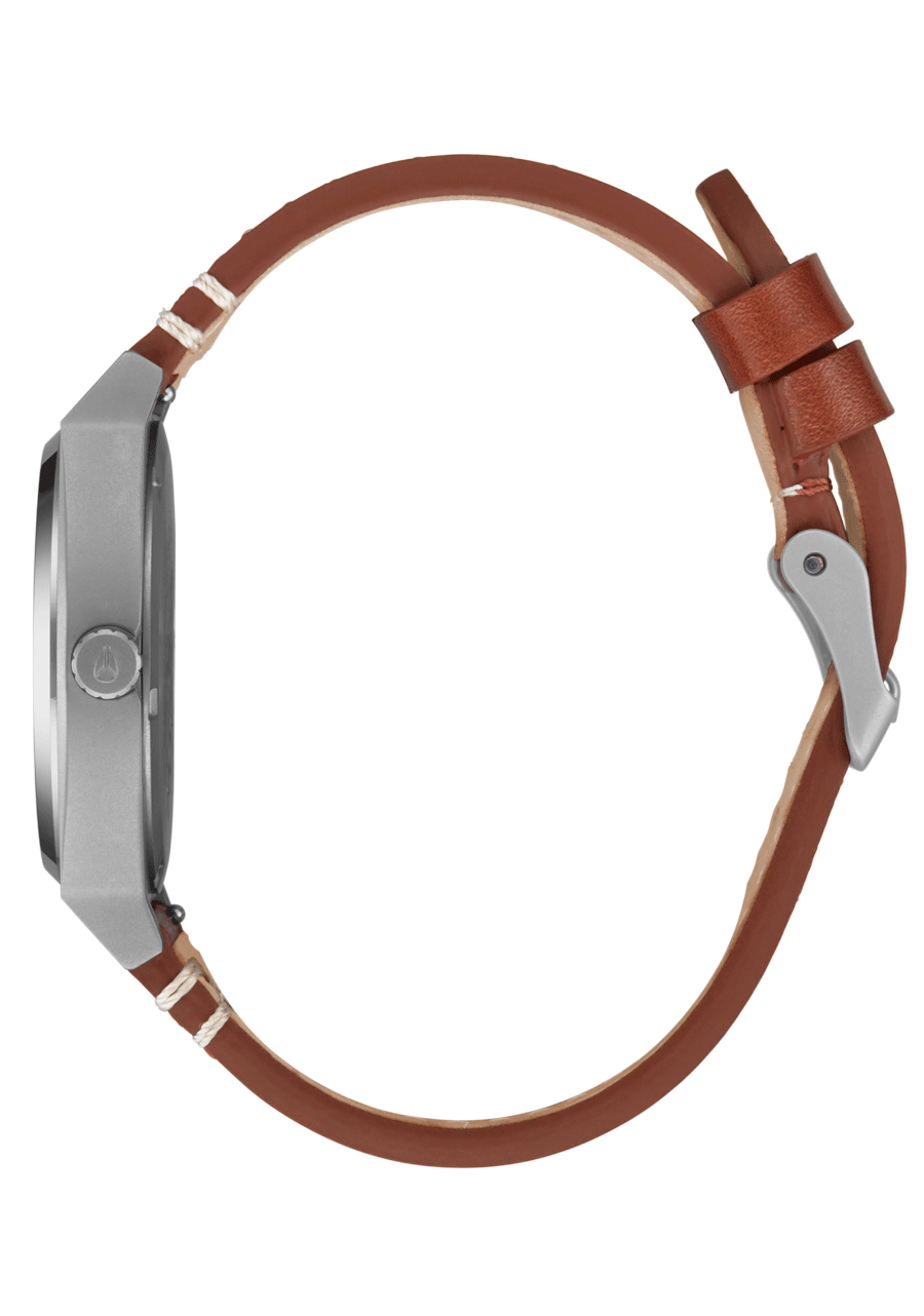 Time Teller Leather - Lt Gunmetal / Basalt / Sienna View 3