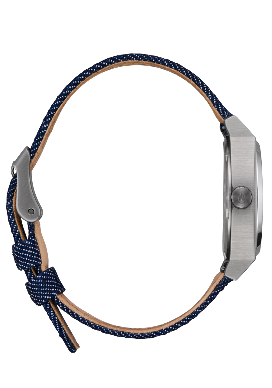 Medium Time Teller Denim - Silver / Indigo / Denim View 3