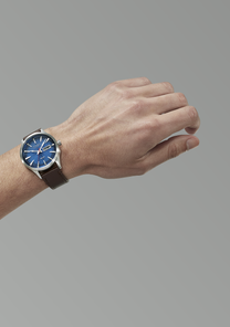 Sentry Solar Leather - Navy Sunray / Silver View 7
