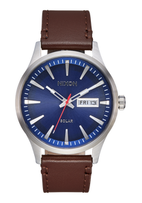 Sentry Solar Leather - Navy Sunray / Silver View 1