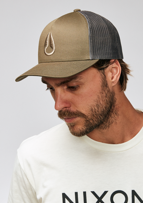 Iconed Trucker Hat - Dark Olive