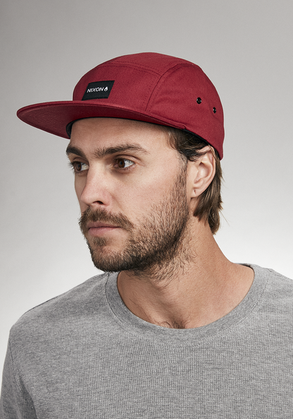 Mikey 5 Panel Hat - Burgundy View 5