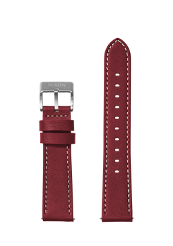 23mm Stitched Leather Band - Cranberry