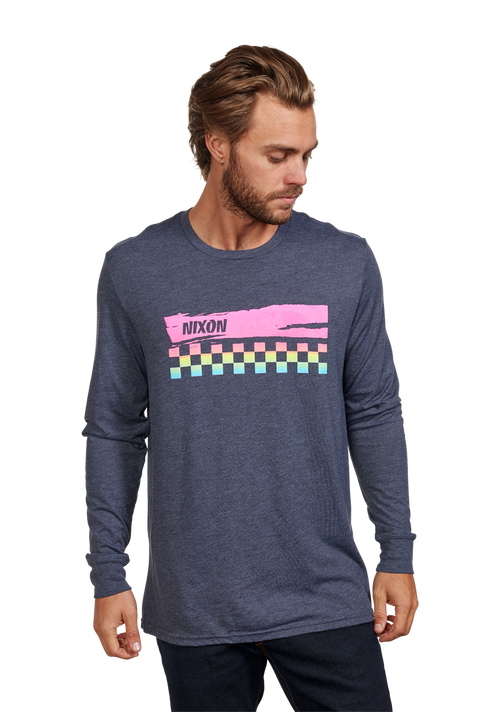 Circuit Long Sleeve Repreve® T-Shirt - Navy / Multi