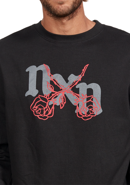 Rosas Crew Sweatshirt - Black / Red View 6